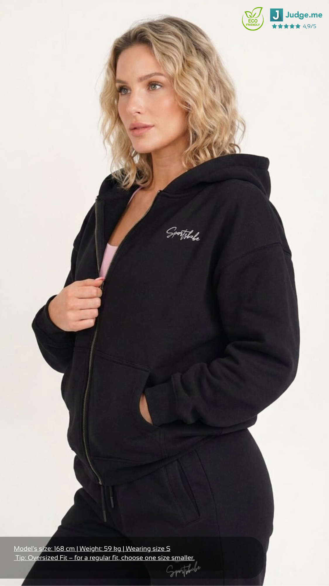 Focus Oversized Zipper Hoodie