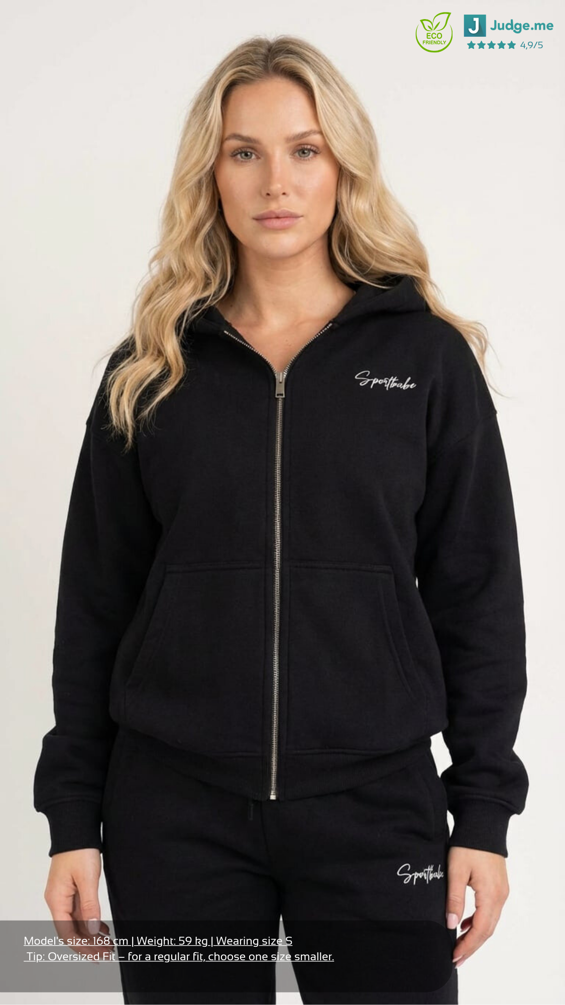 Focus Oversized Zipper Hoodie
