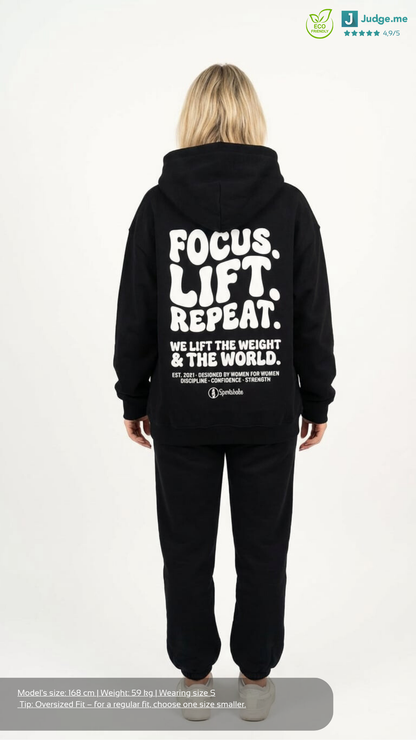 Focus Oversized Zipper Hoodie