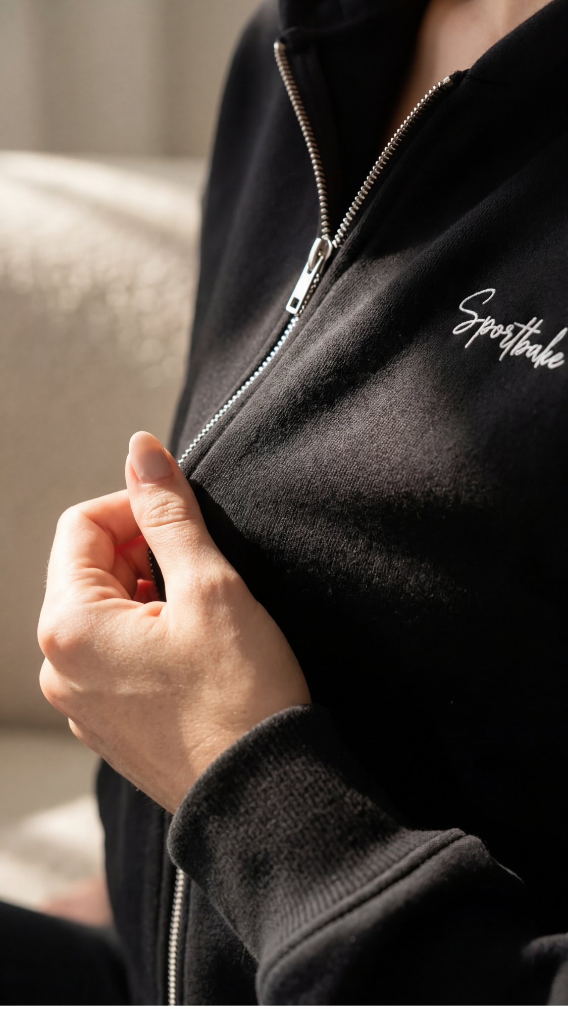 Focus Oversized Zipper Hoodie