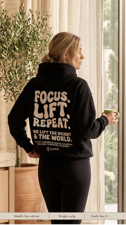Focus Oversized Zipper Hoodie