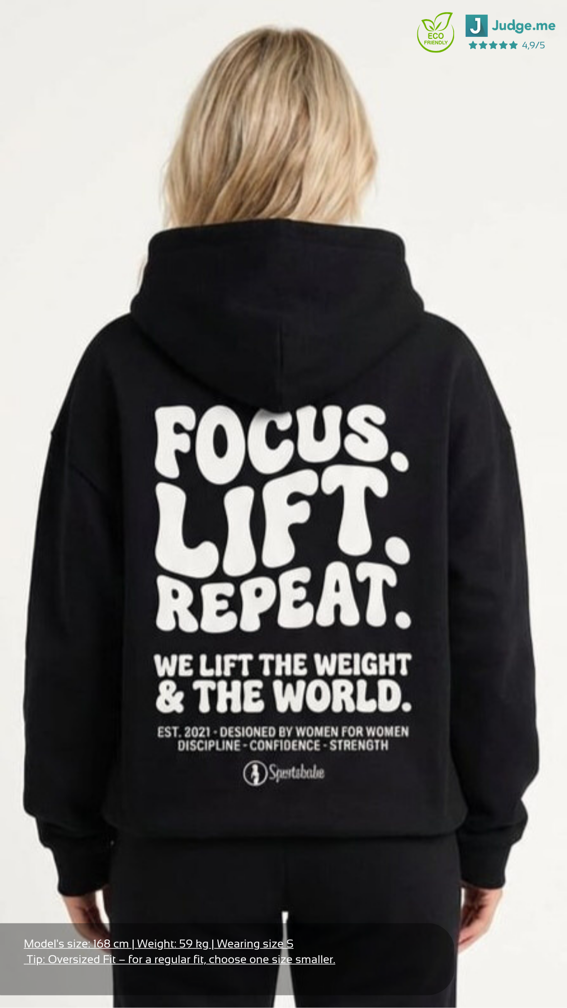 Focus Oversized Zipper Hoodie