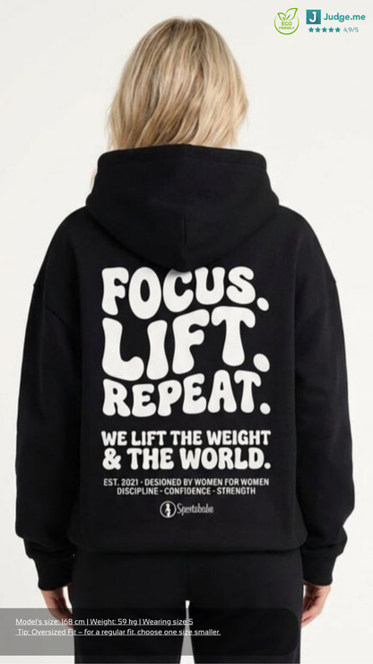 Focus Oversized Zipper Hoodie