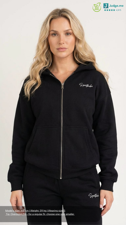 Focus Oversized Zipper Hoodie