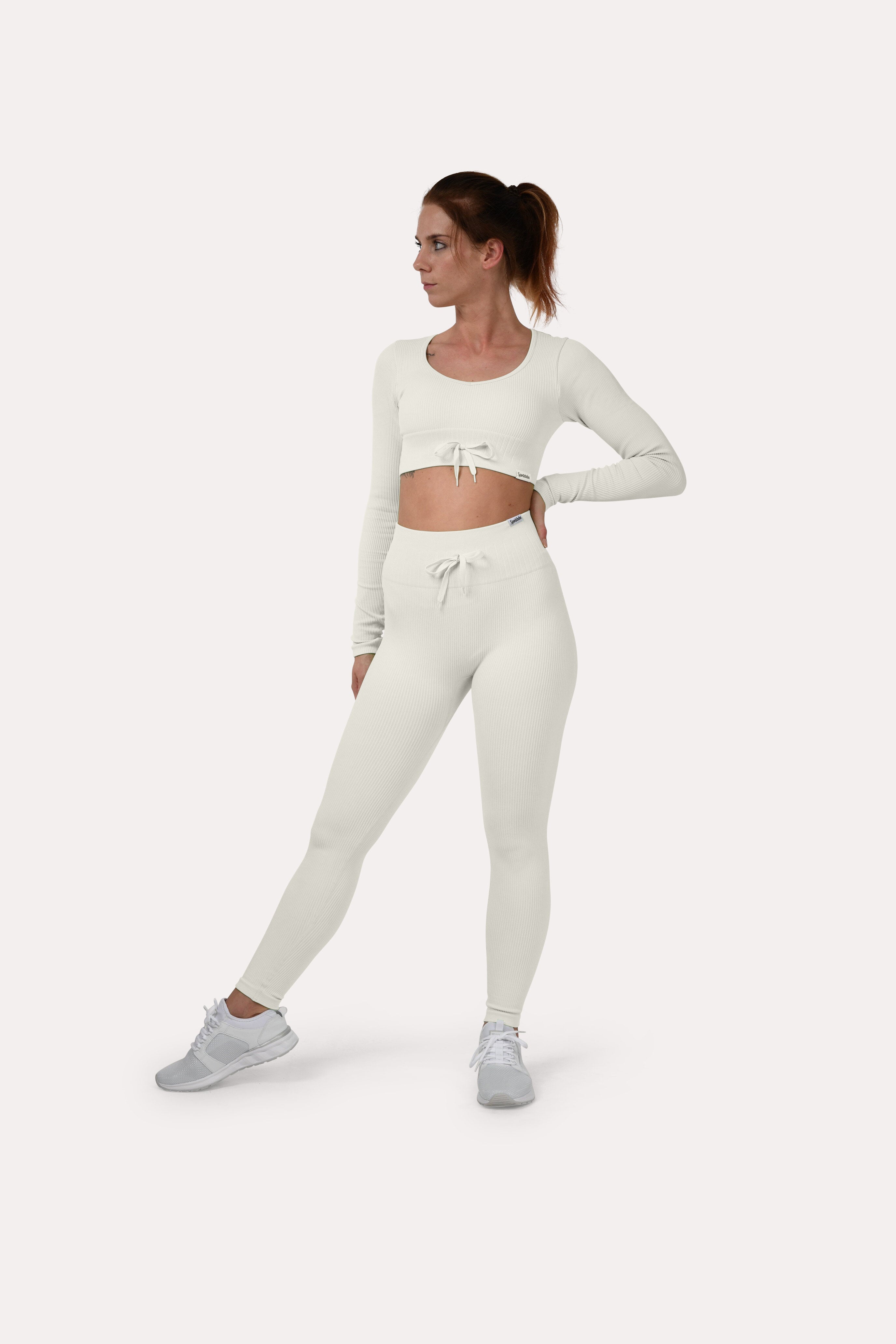 Leggings a coste con effetto scrunch &quot;Albicocca&quot;