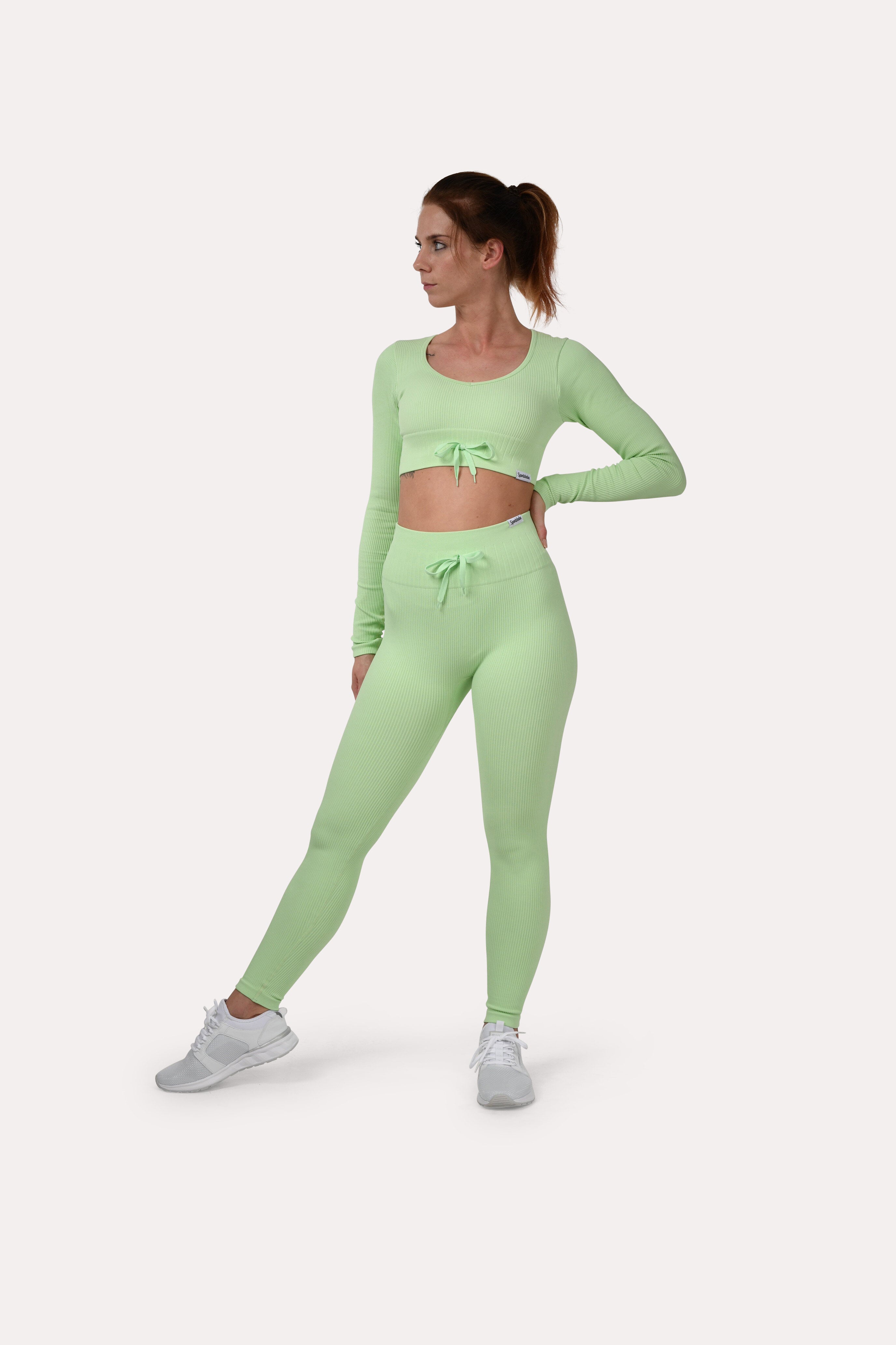 Leggings a coste con effetto scrunch &quot;Albicocca&quot;
