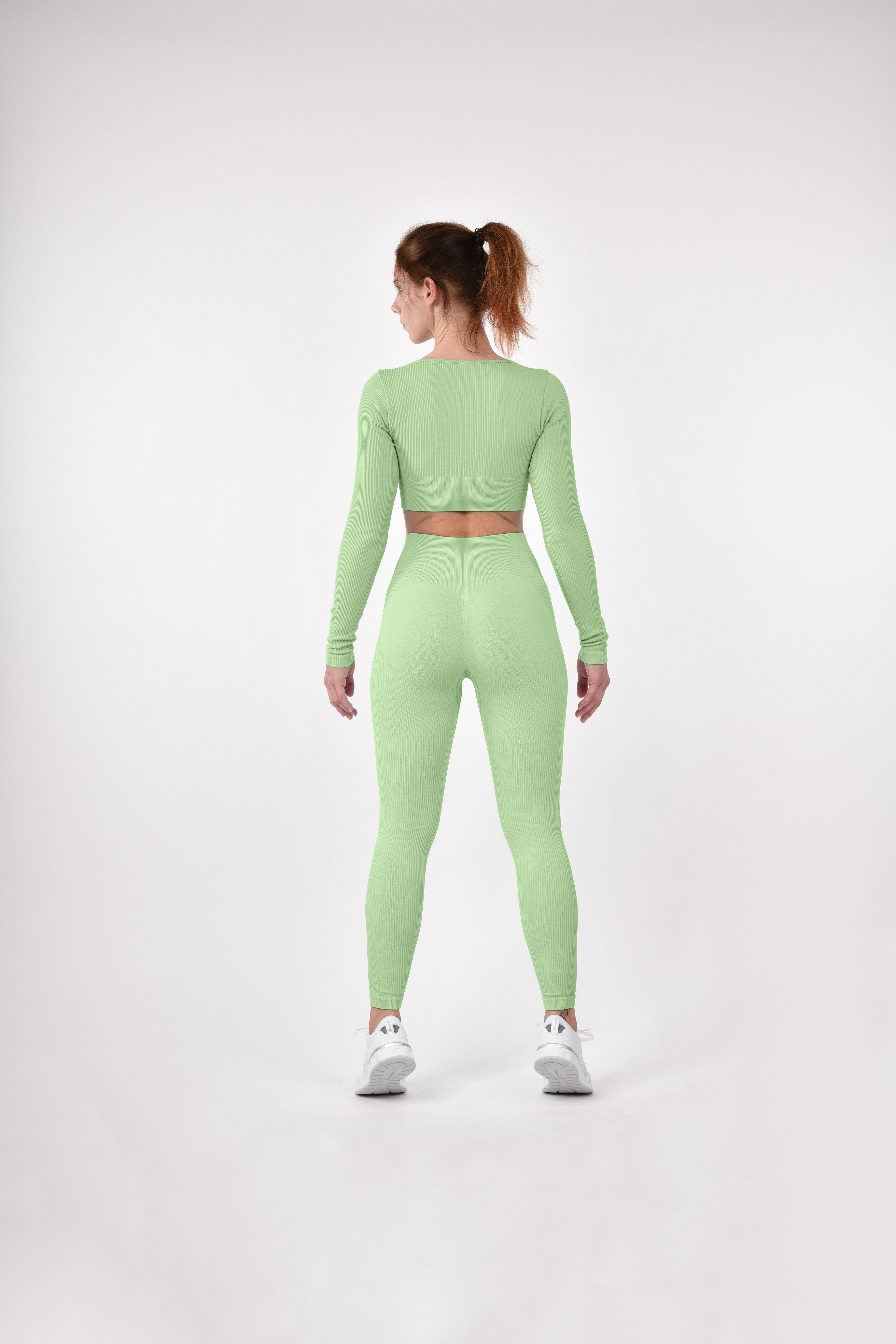 Leggings a coste con effetto scrunch &quot;Albicocca&quot;