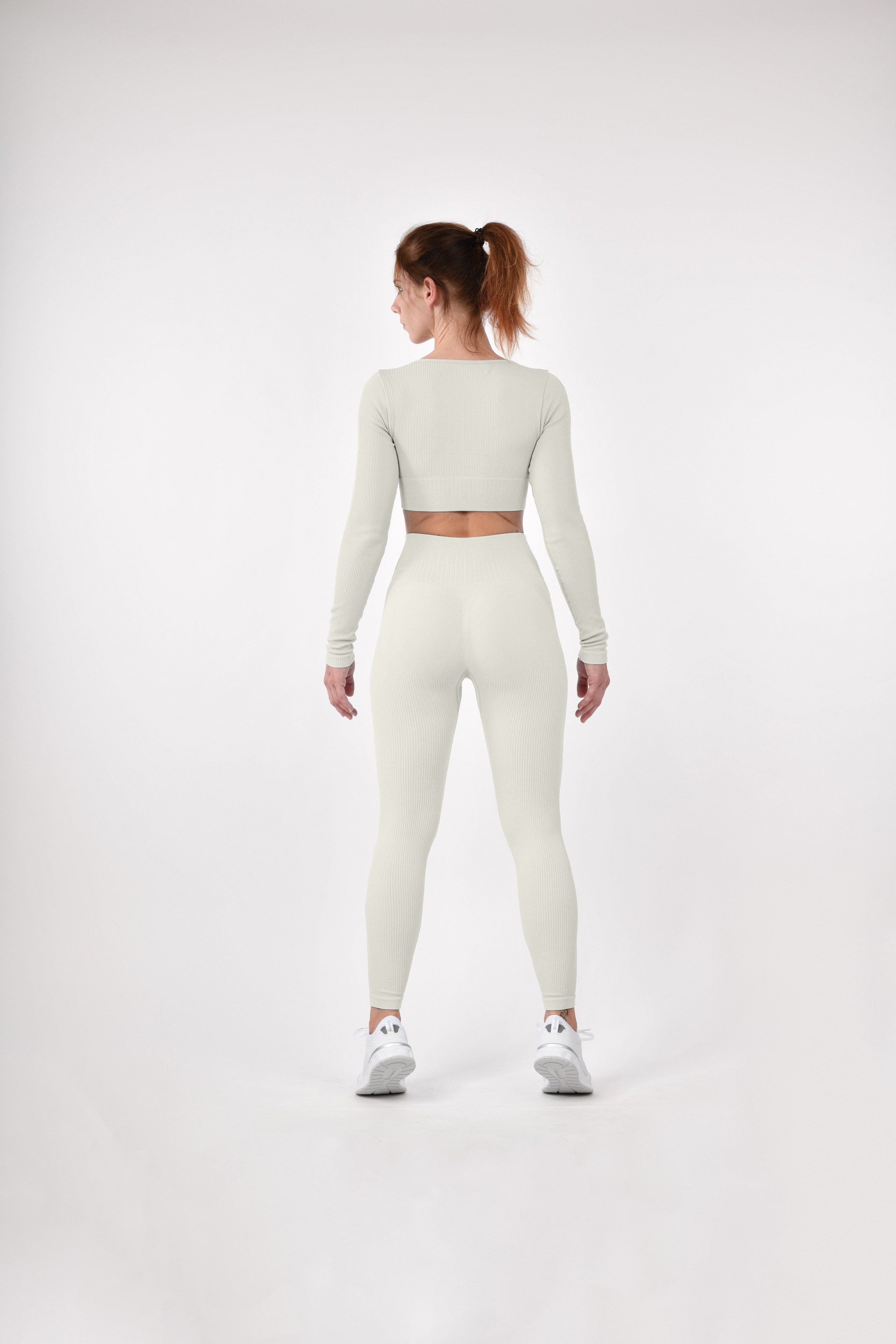 Leggings a coste con effetto scrunch &quot;Albicocca&quot;