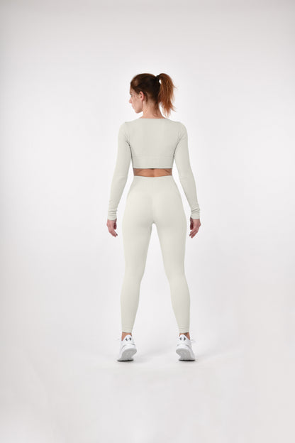 Leggings a coste con effetto scrunch &quot;Albicocca&quot;
