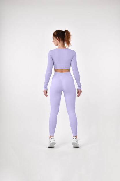 Leggings a coste con effetto scrunch &quot;Albicocca&quot;