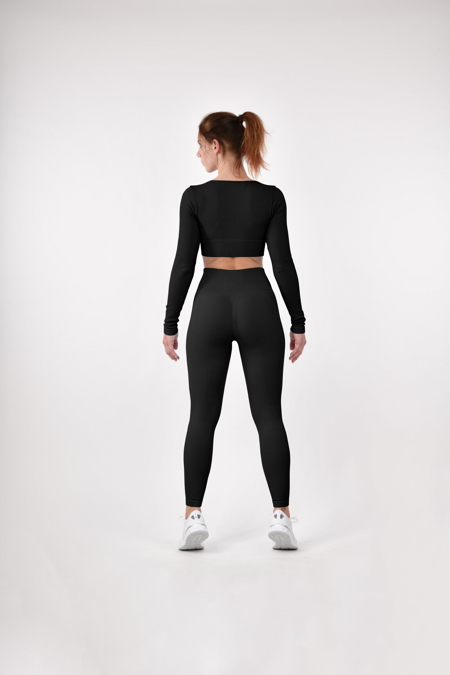 Leggings a coste con effetto scrunch &quot;Albicocca&quot;