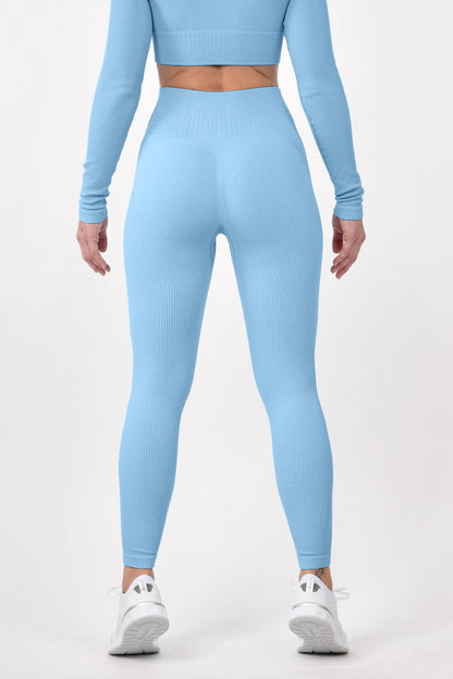 Leggings a coste con effetto scrunch &quot;Albicocca&quot;