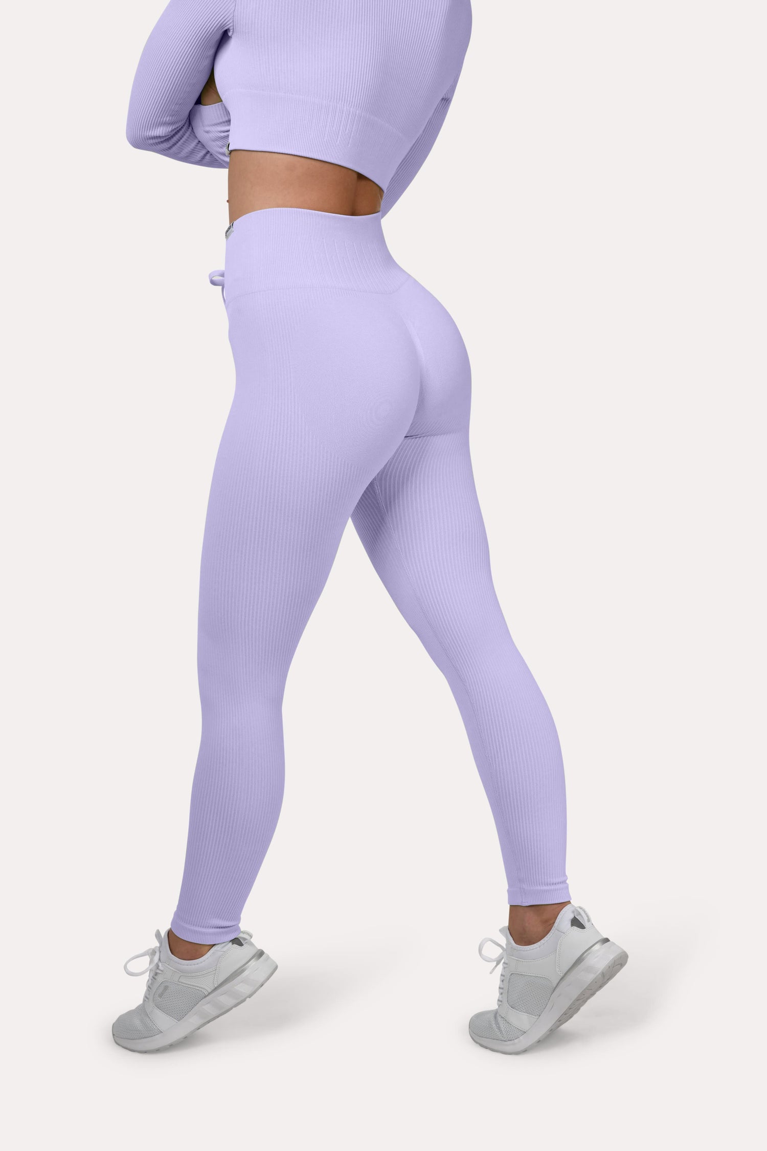 Leggings a coste con effetto scrunch &quot;Albicocca&quot;