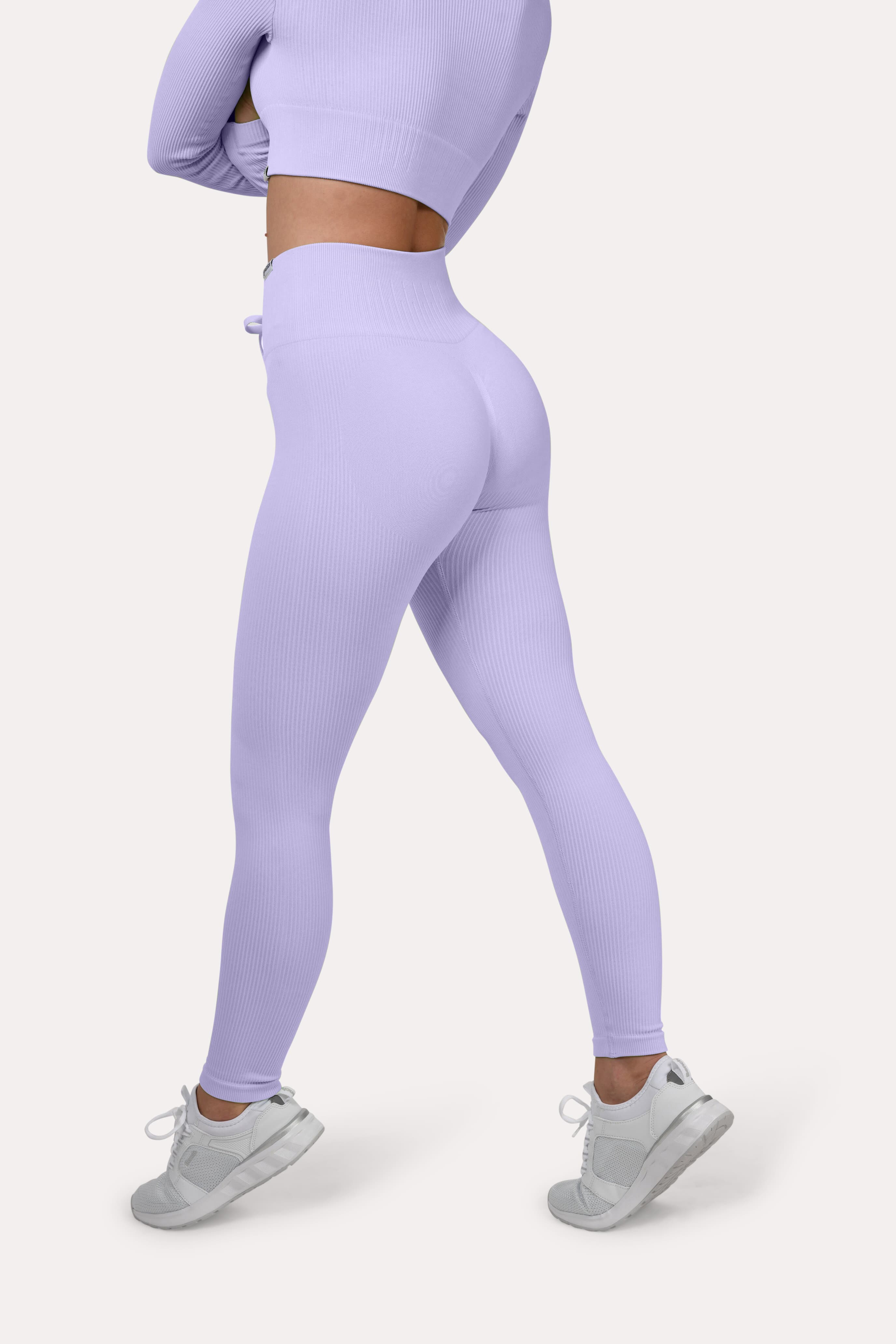 Leggings a coste con effetto scrunch &quot;Albicocca&quot;