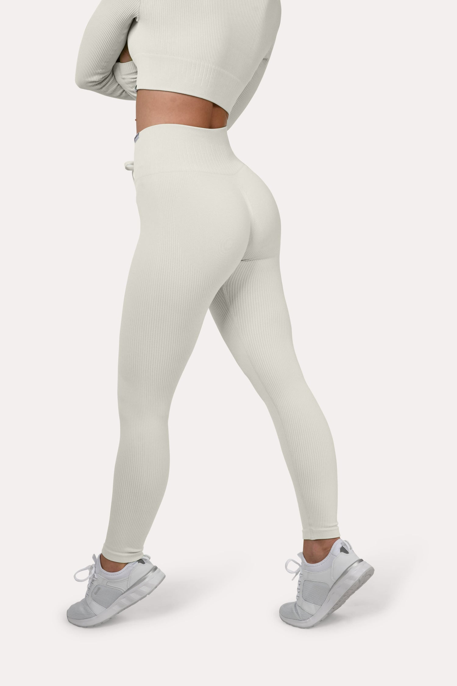 Leggings a coste con effetto scrunch &quot;Albicocca&quot;