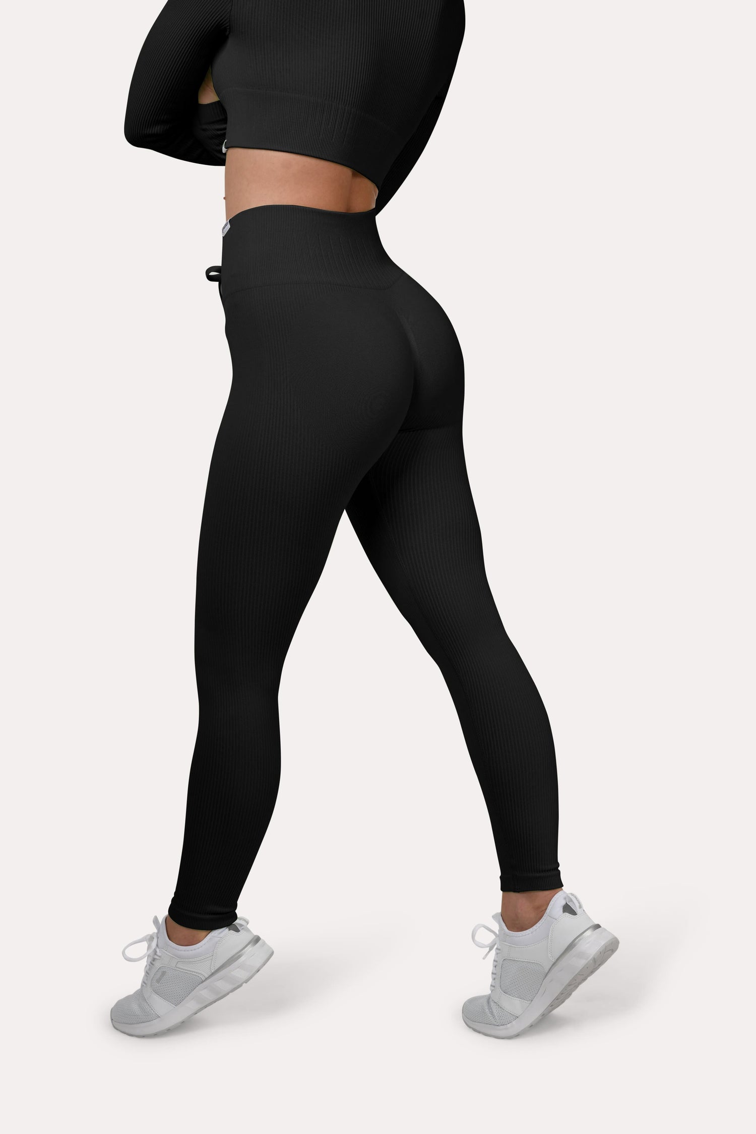 Leggings a coste con effetto scrunch &quot;Albicocca&quot;