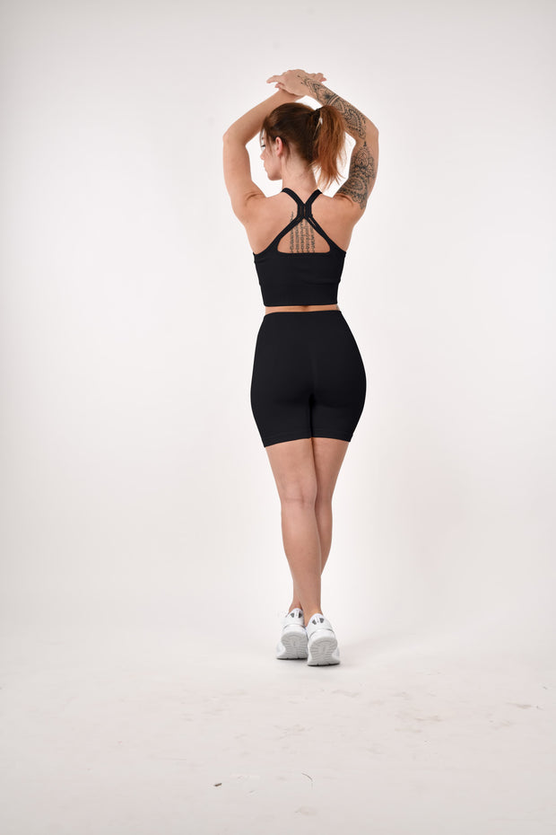 Pantaloncini a coste con effetto scrunch "Albicocca"
