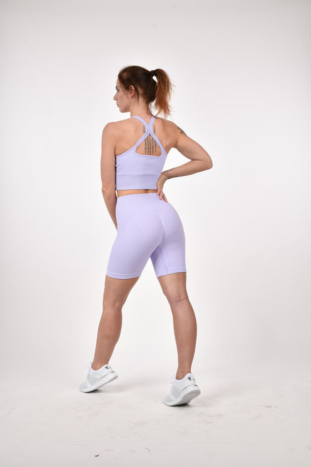 Pantaloncini a coste con effetto scrunch "Albicocca"