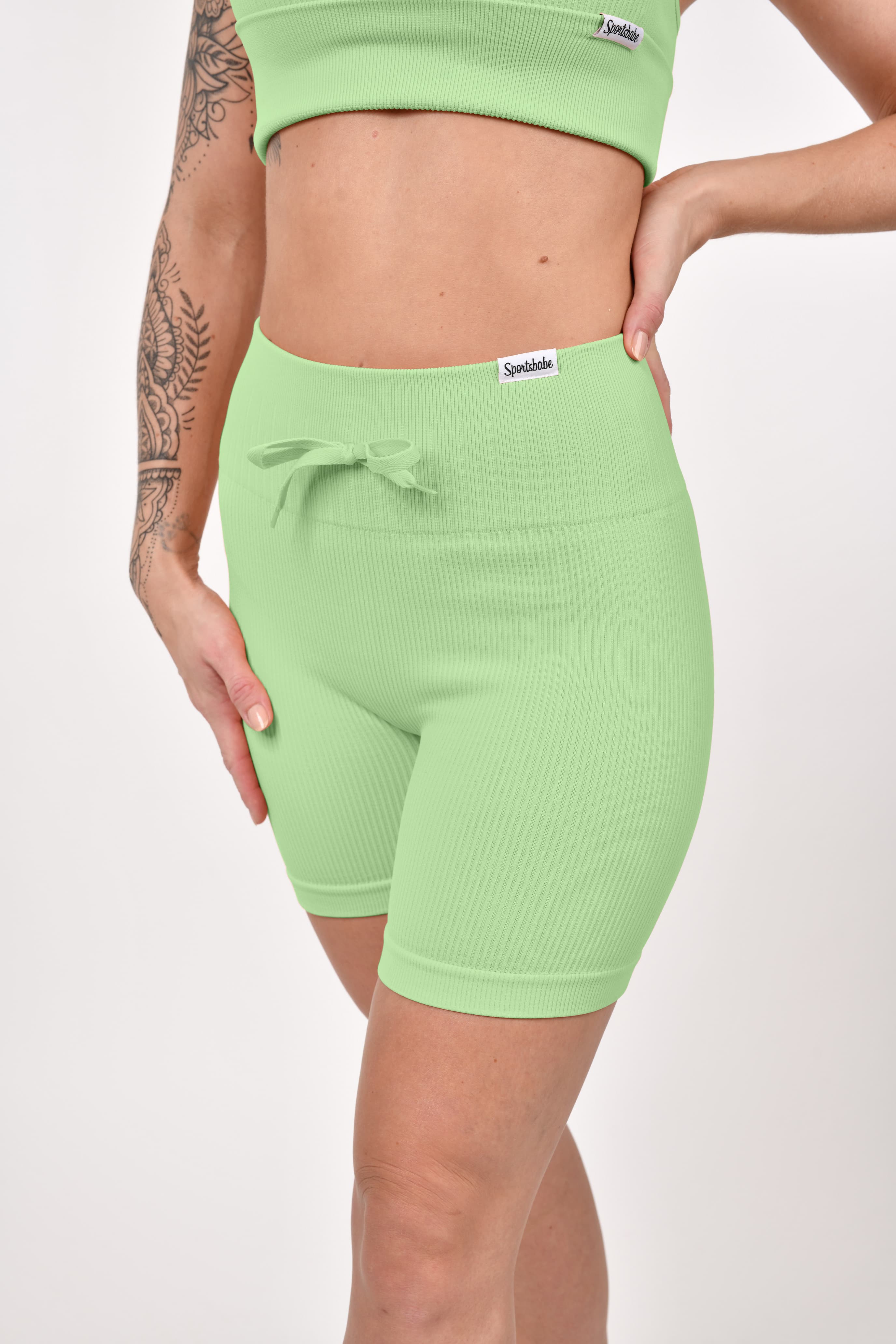 Pantaloncini a coste con effetto scrunch &quot;Albicocca&quot;