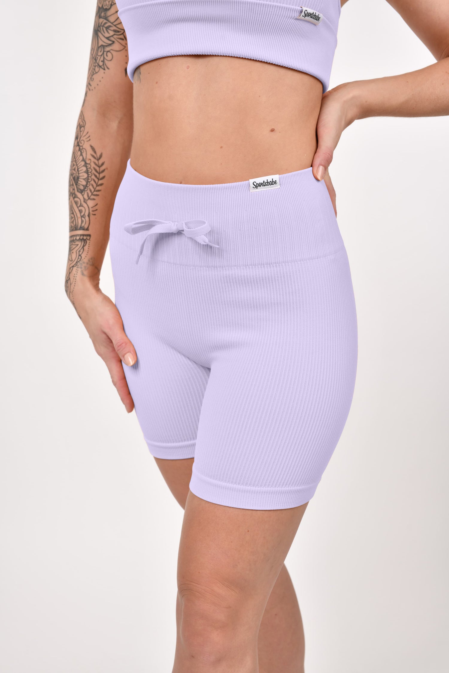Pantaloncini a coste con effetto scrunch &quot;Albicocca&quot;