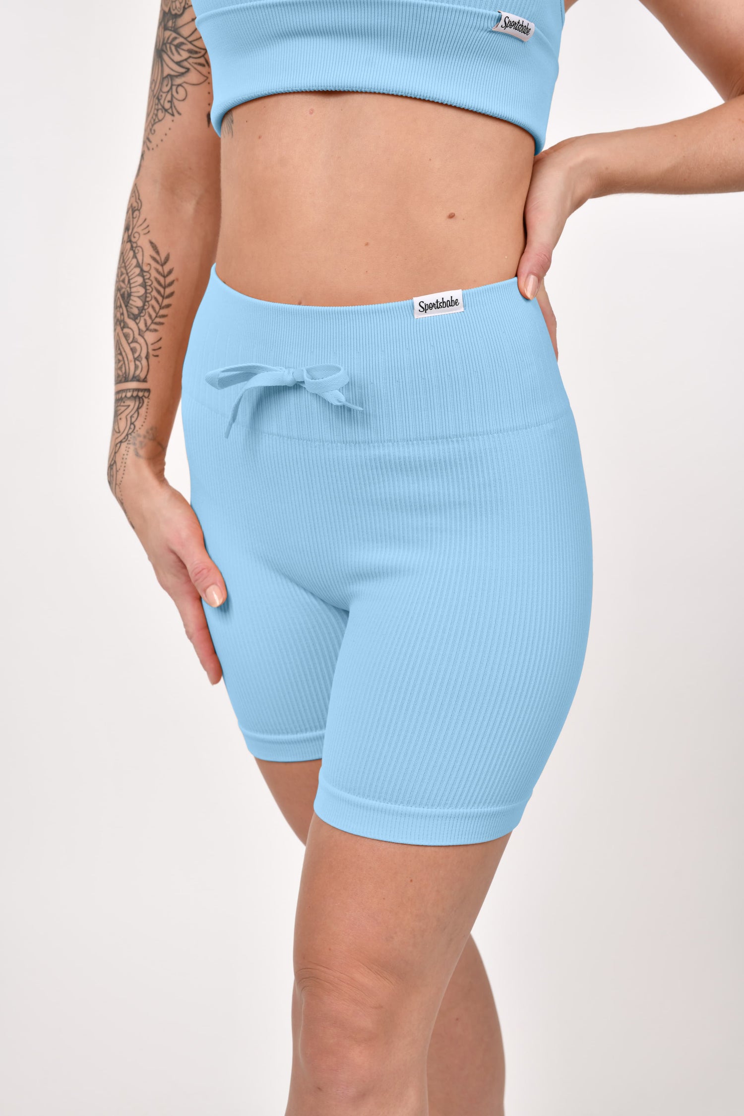 Pantaloncini a coste con effetto scrunch &quot;Albicocca&quot;