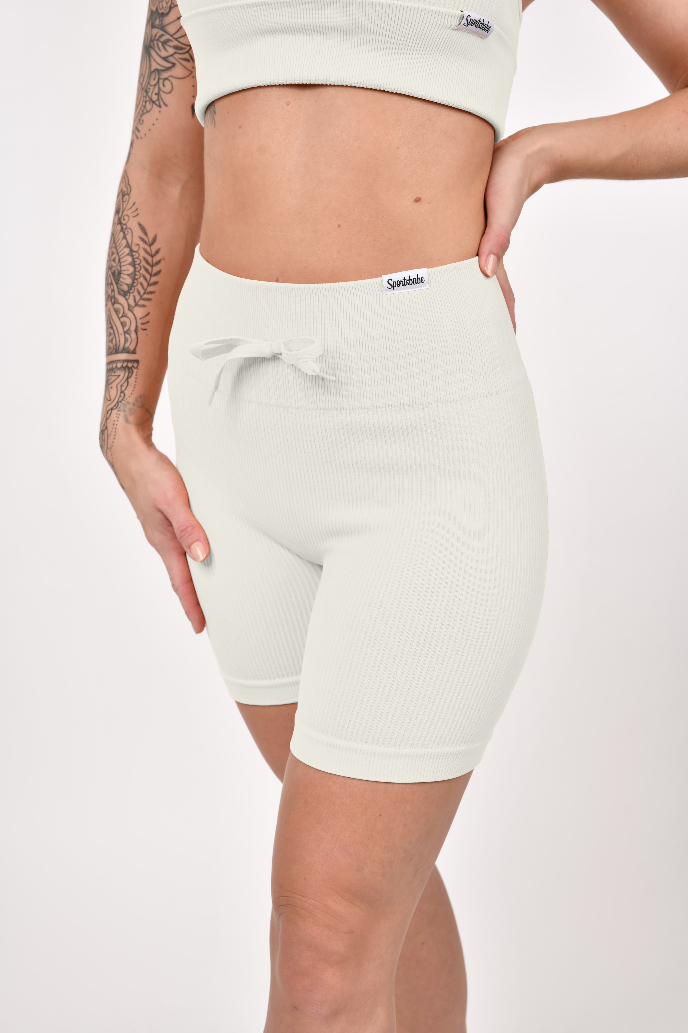 Pantaloncini a coste con effetto scrunch &quot;Albicocca&quot;